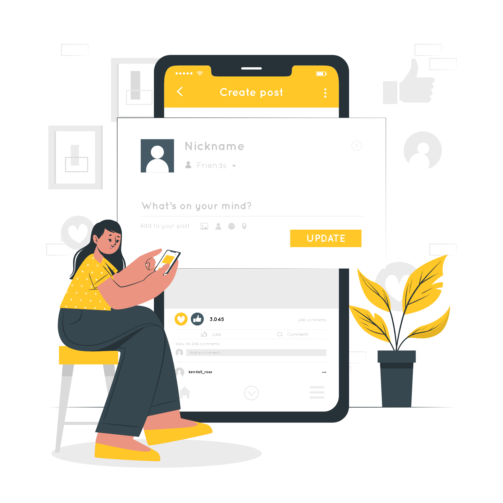 Status update illustration